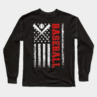 American Flag Team Baseball Long Sleeve T-Shirt